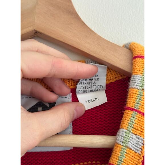 STORYBOOK KNITS Yorkie Dog Show Knit Cardigan Sweater Size Small - Picture 3 of 5